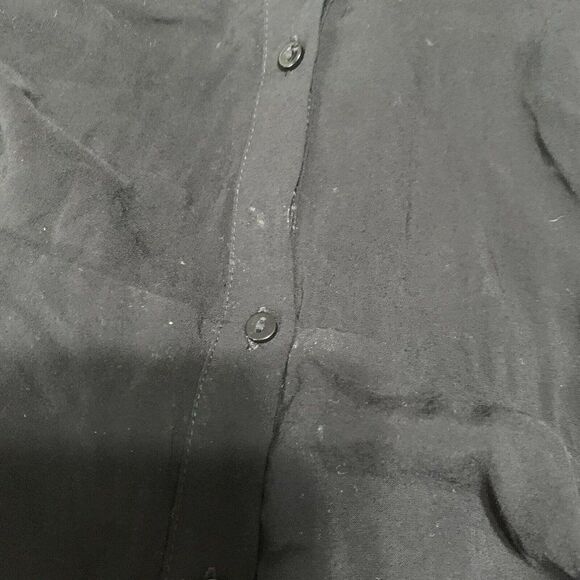 zara womens denim collection button down tank top blouse high low small - Picture 5 of 5